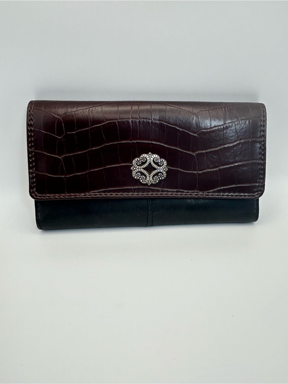 Vintage Soft Leather Wallet Dark Brown Black Multi-slot Compartments